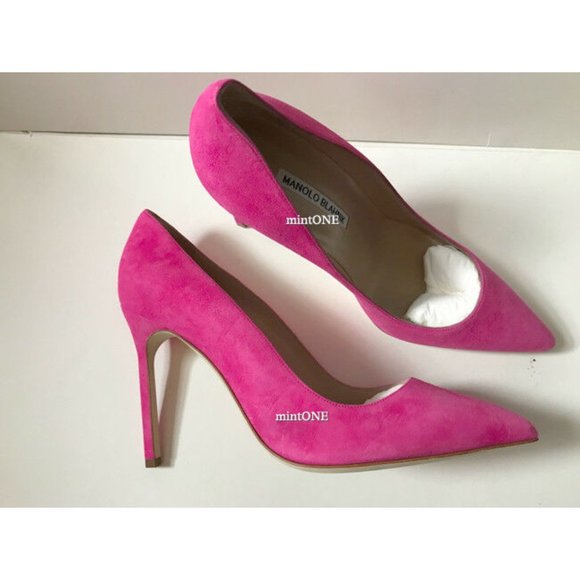 NEW Manolo Blahnik BB pink suede pumps size 38